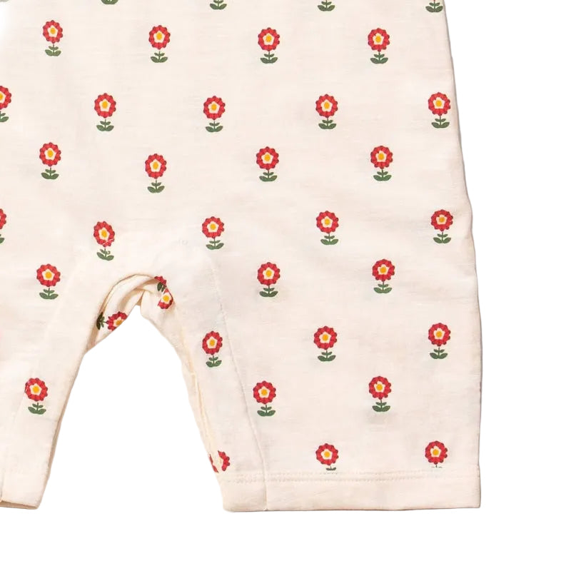 Red Flowers Organic Summer Romper 3