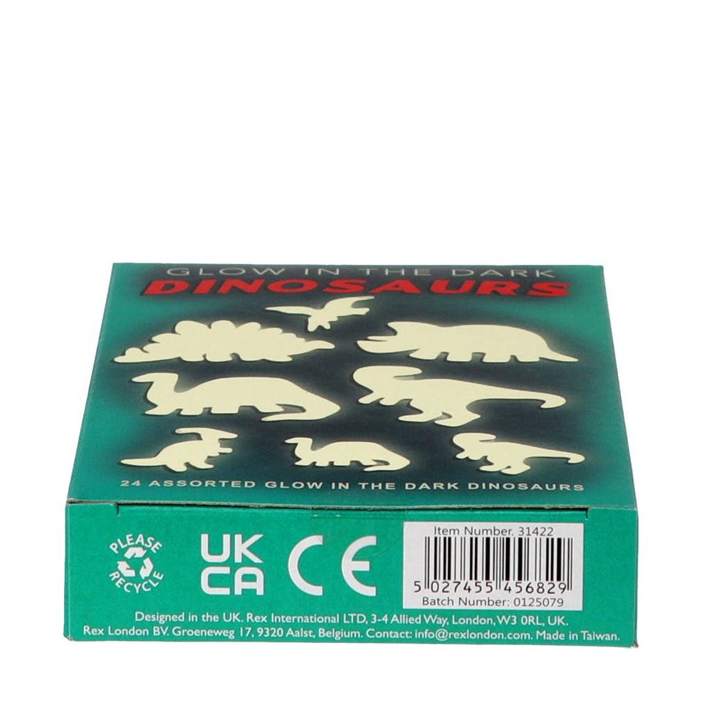 Glow in the dark stick-on shapes box of 24 - Dinosaurs 3