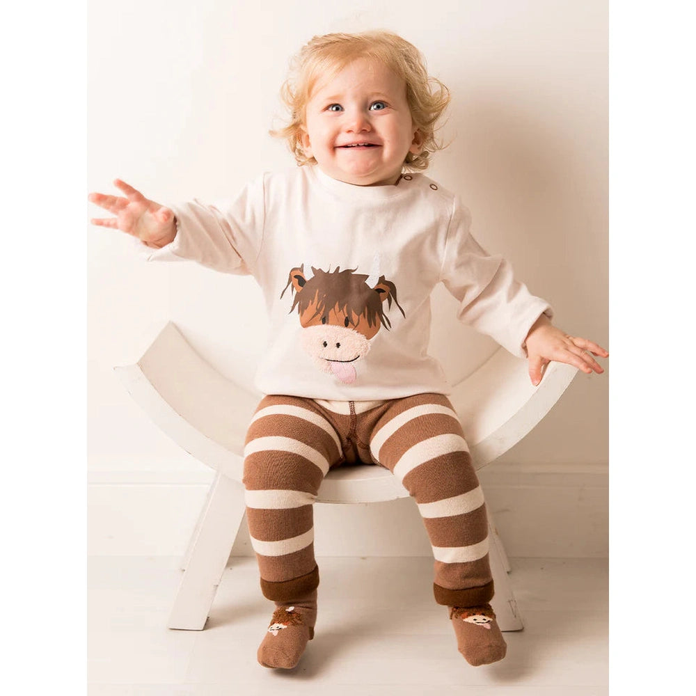 Neutral Hamish Highland Cow Leggings 3