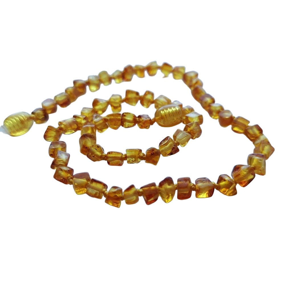 Amber Auksas Faceted Honey Baltic Amber Necklace - 13" 