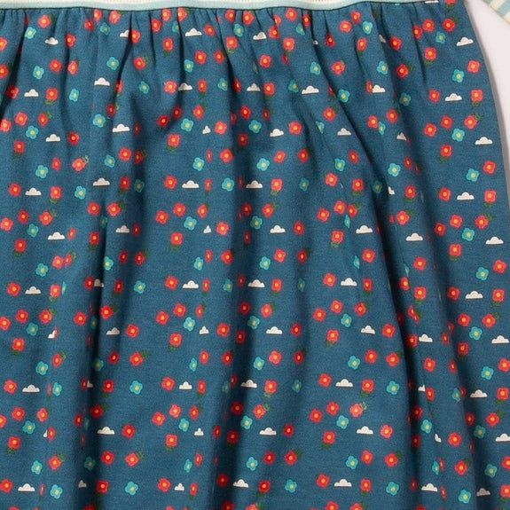 Blue Flowers Easy Peasy Long Sleeve Dress 5