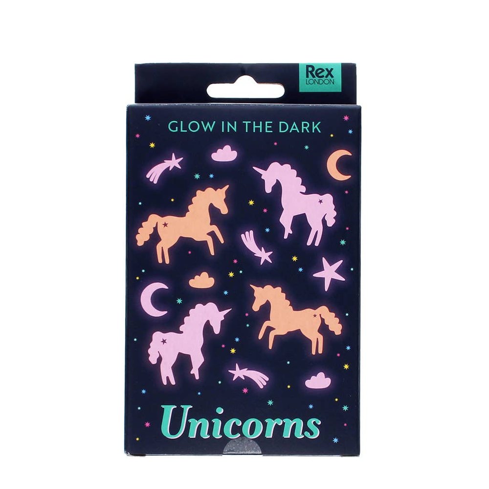 Glow in the dark stick-on shapes box of 24 - Unicorns 1