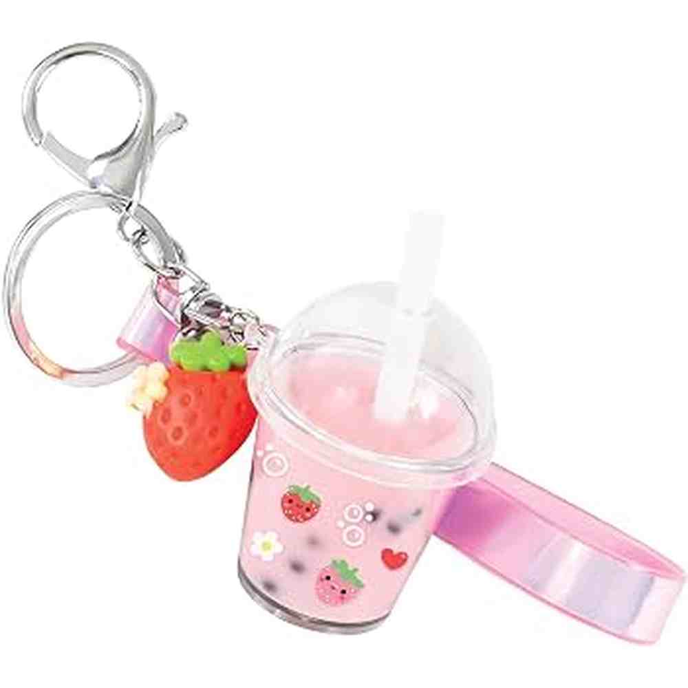 Strawberry Bubble Tea Bag Charm Craft Kit 2