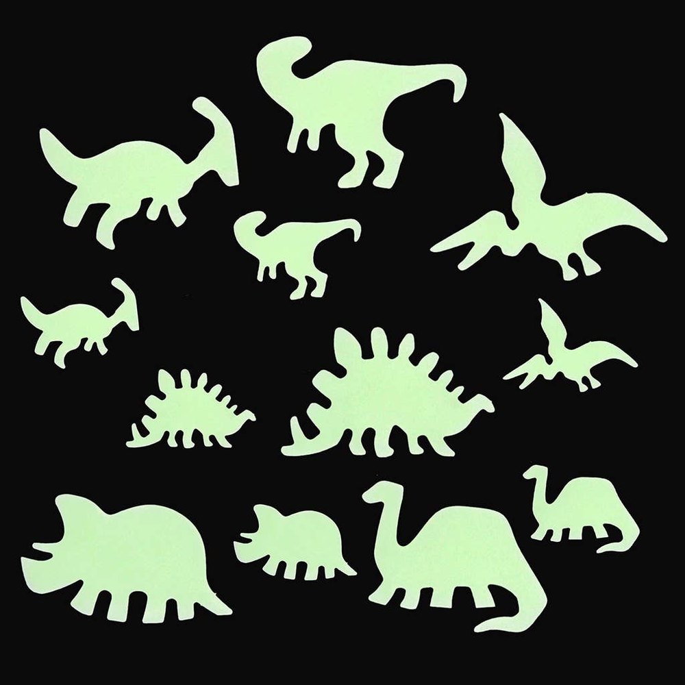Glow in the dark stick-on shapes box of 24 - Dinosaurs 2