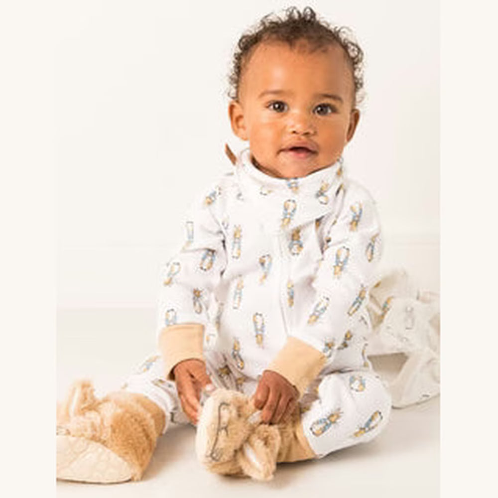 Neutral Peter Rabbit Zip Romper 2