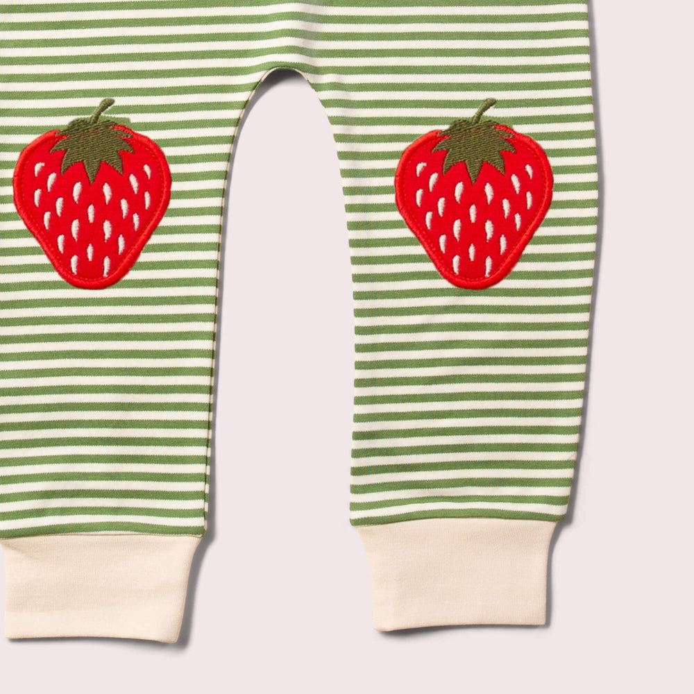 Strawberries Knee Patch Striped Joggers 5