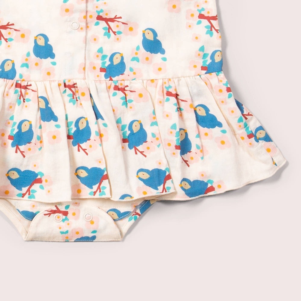 Bluebirds Button Ruffle Romper 6