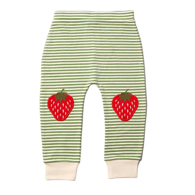 Strawberries Knee Patch Striped Joggers 2