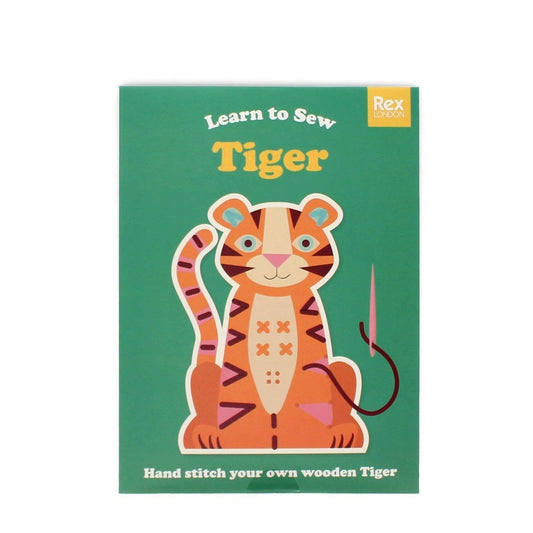 Learn To Sew Wooden Hand-Stitch Set - Tiger 1