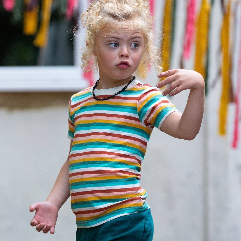 Rainbow Striped Summer Short Sleeve T-Shirt 3