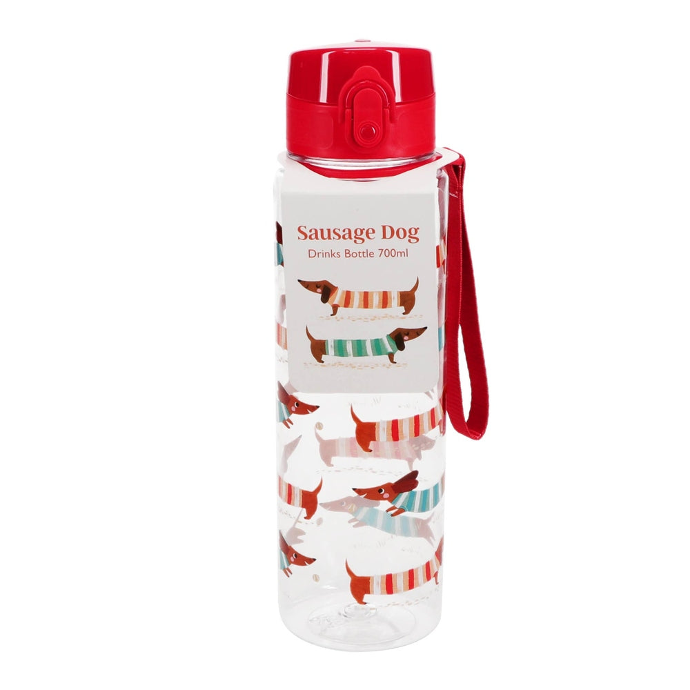Drinks bottle with push button lid 700ml - Sausage Dog 2
