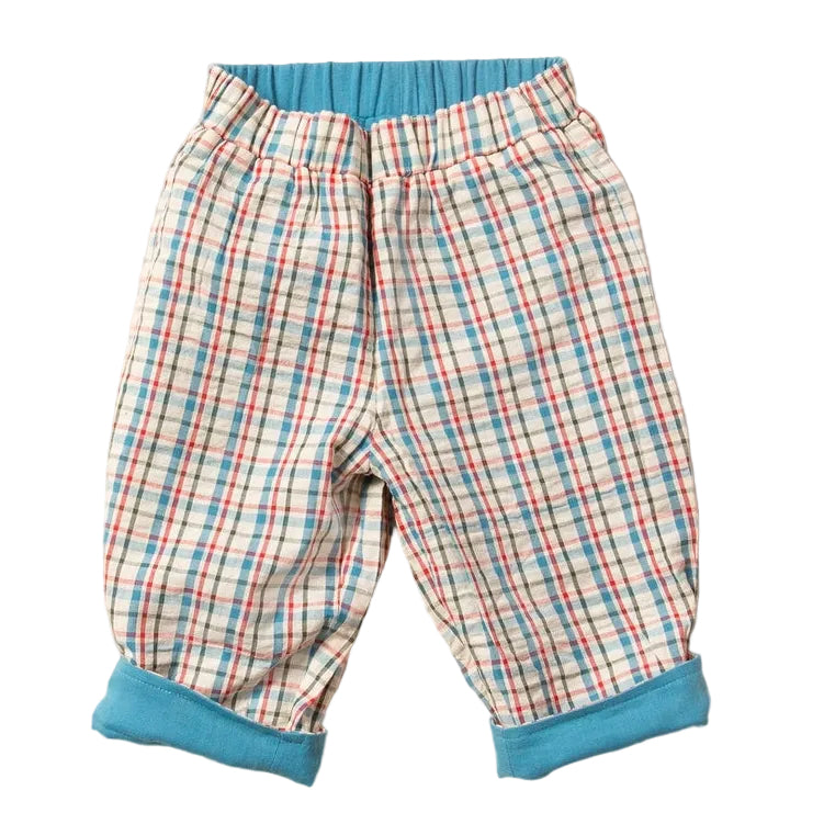 Checked Seersucker Reversible Pull On Trousers 1