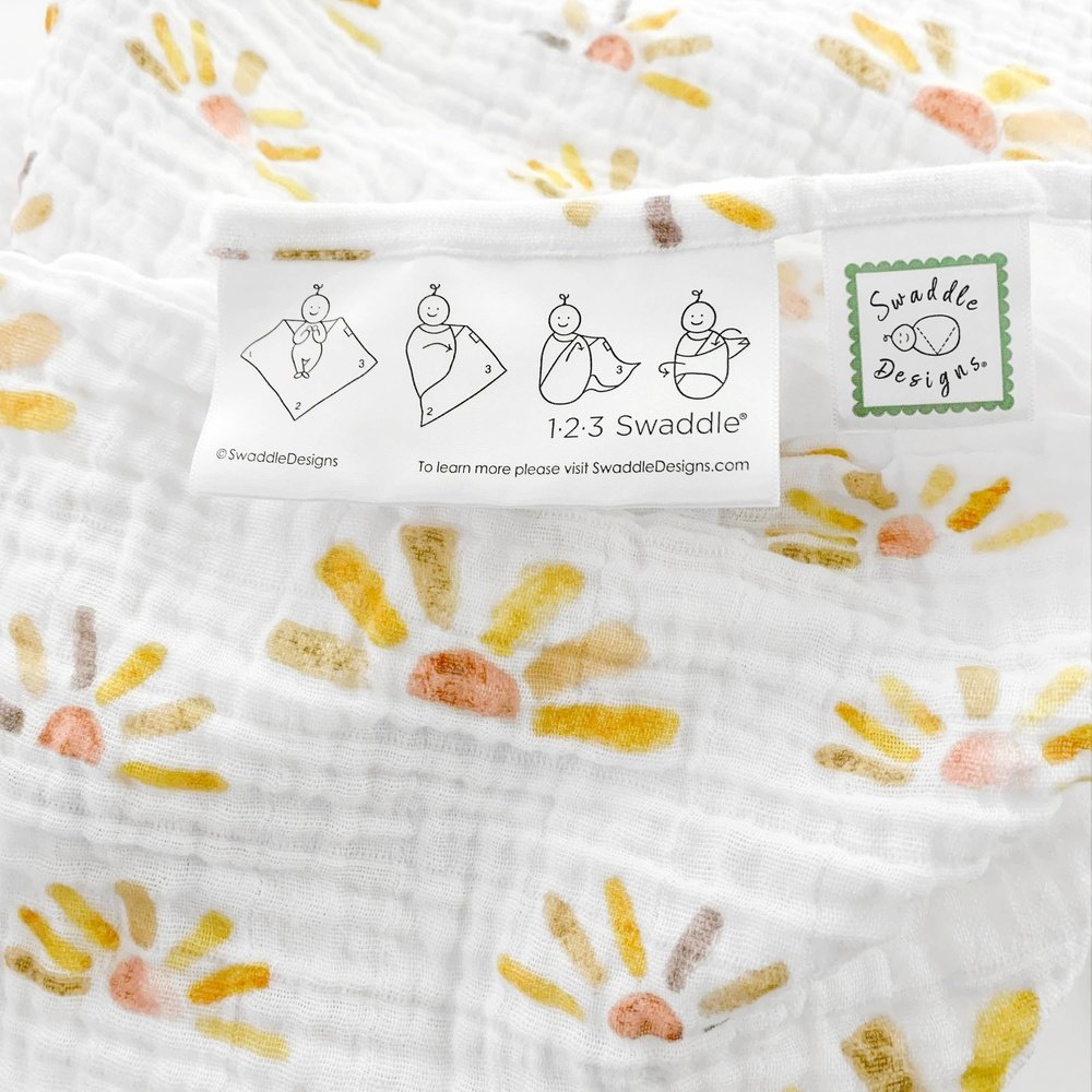 SwaddleDesigns Sunny Days Watercolor Muslin Swaddle Blanket 