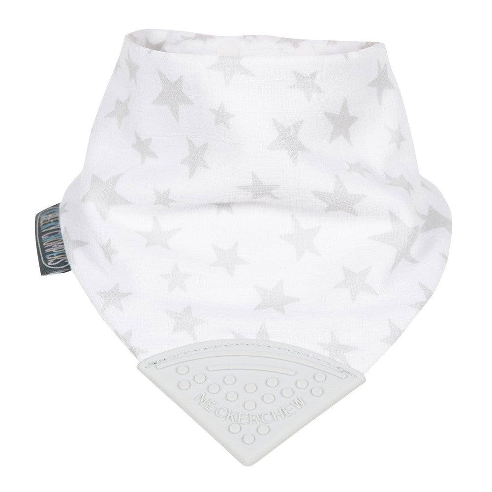 Neckerchew Teething Muslin Dribble Bib - Silver Stars 2