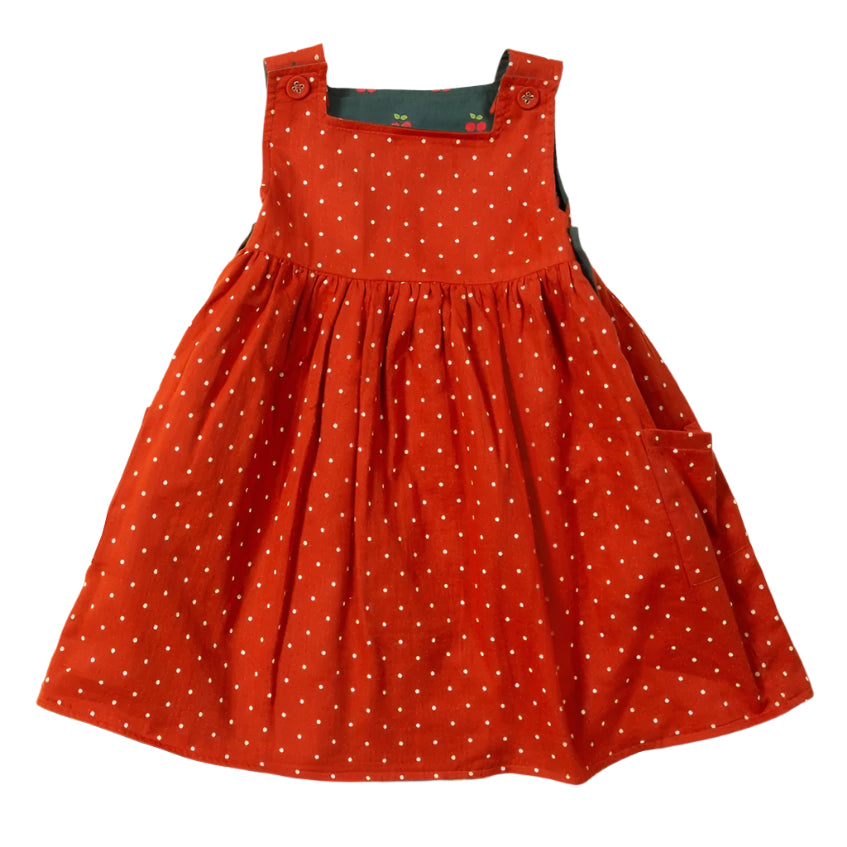 Olive Cherries Reversible Pinny Dress 2