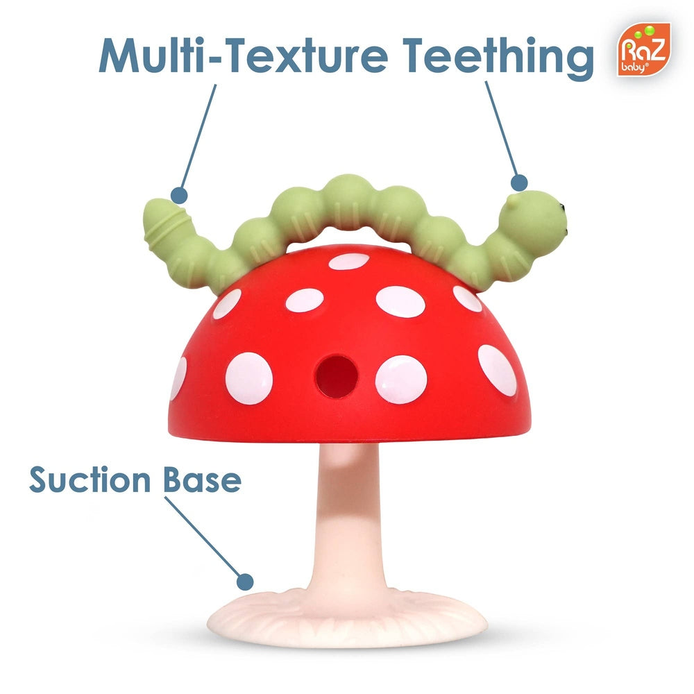 CHOMPY MUSHROOM GRIP TEETHER - RED/GREEN 5