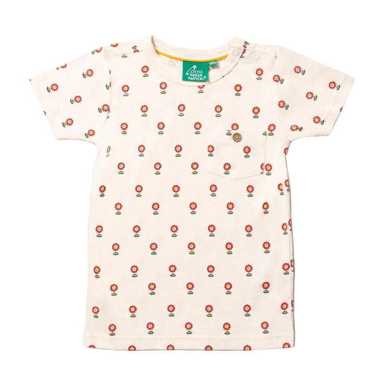 Red Flowers Short Sleeve T Shirt 2