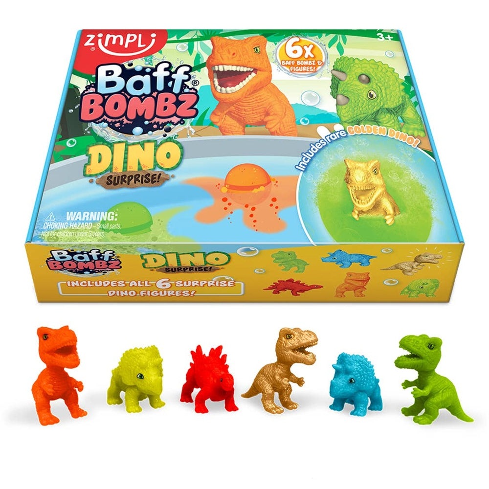 Zimpli 6x Baff Bombz Dino Surprise Collectible Bath Bomb Toy 1