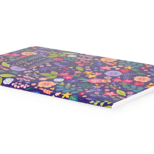 Large Lined Notebook with Illustrated Cover - Flower