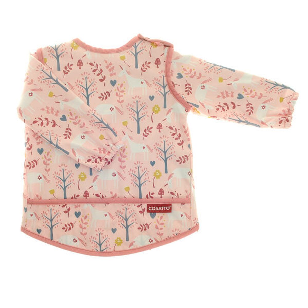 Coverall Feeding Bib - Unicorn Garden 1
