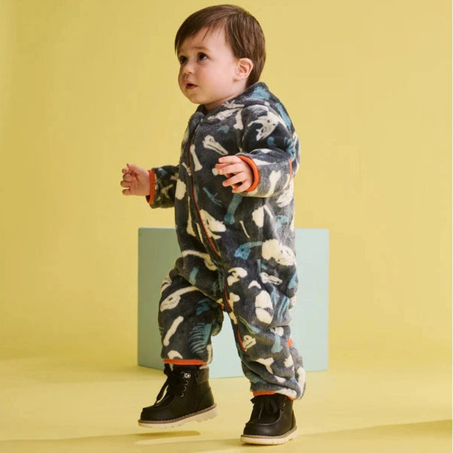 Fuzzy Fleece Baby Bundler - Dino Fossils 3