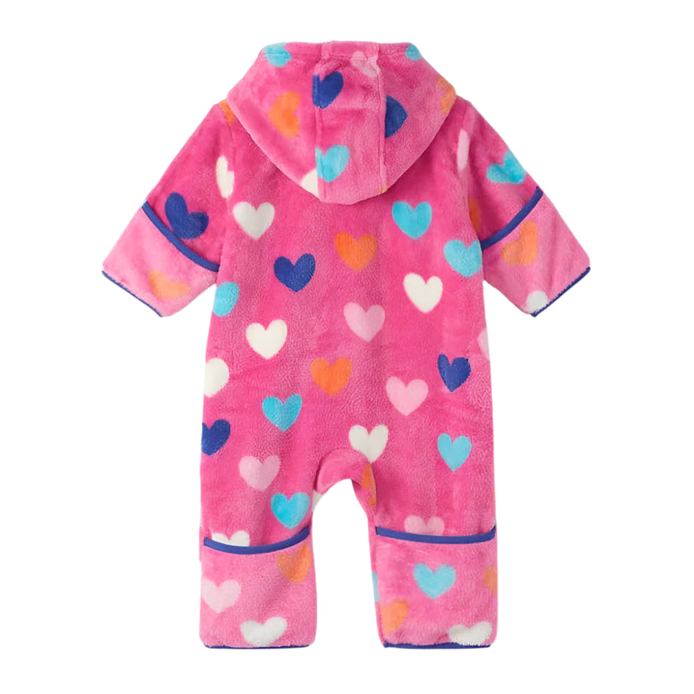 Fuzzy Fleece Baby Bundler - Hearts 2