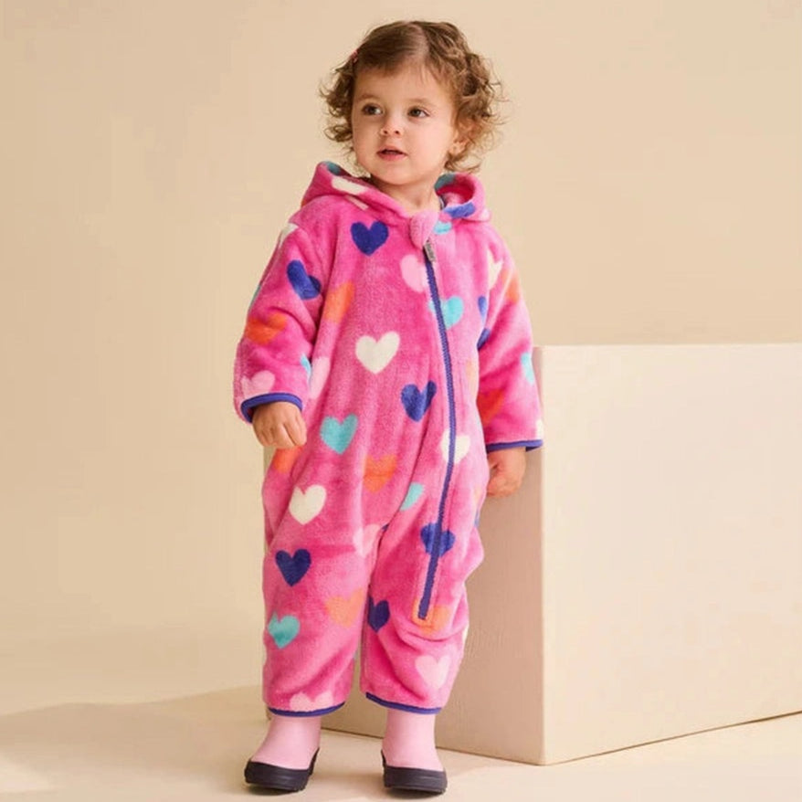 Fuzzy Fleece Baby Bundler - Hearts 3