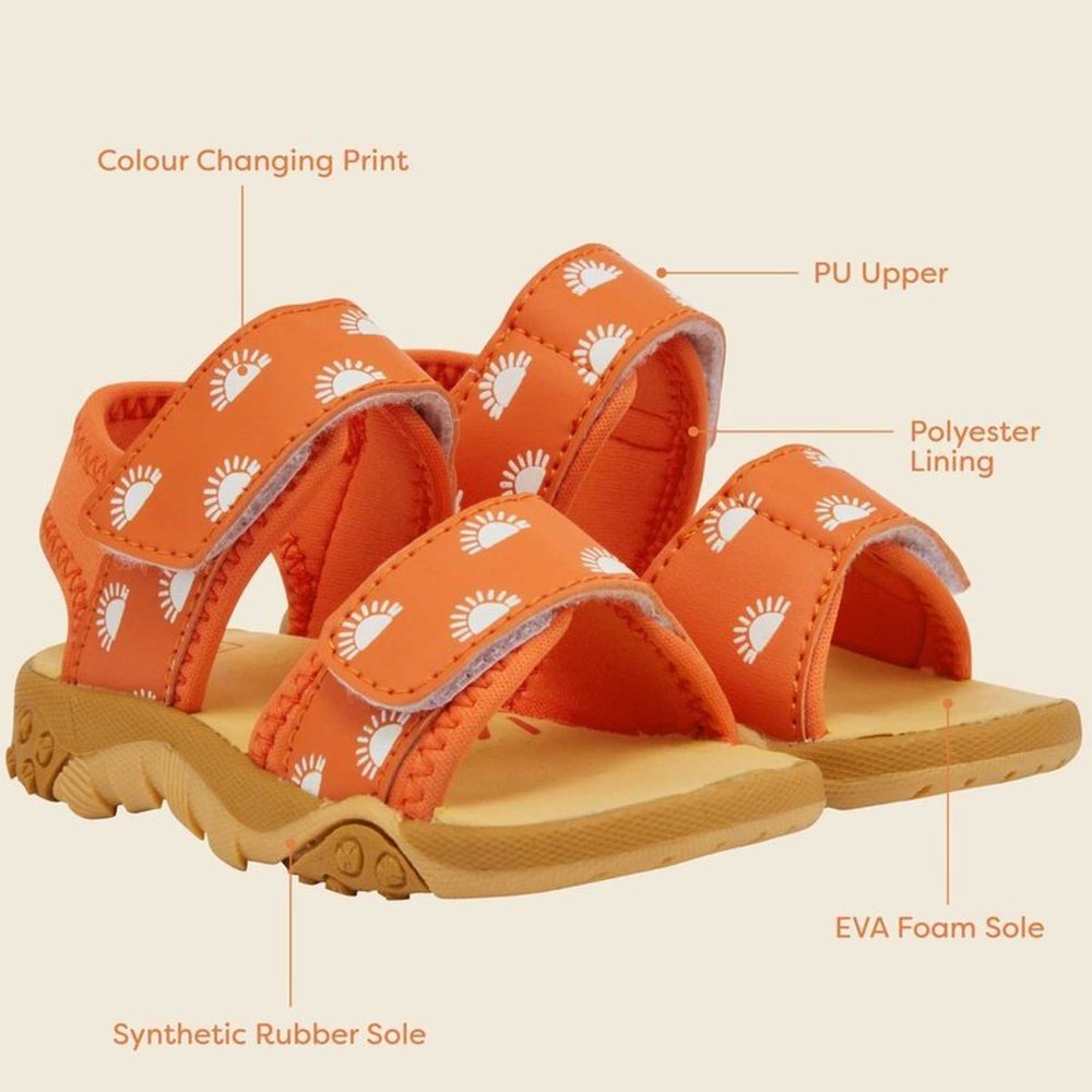 Grass & Air Colour Change Sandals - Orange 