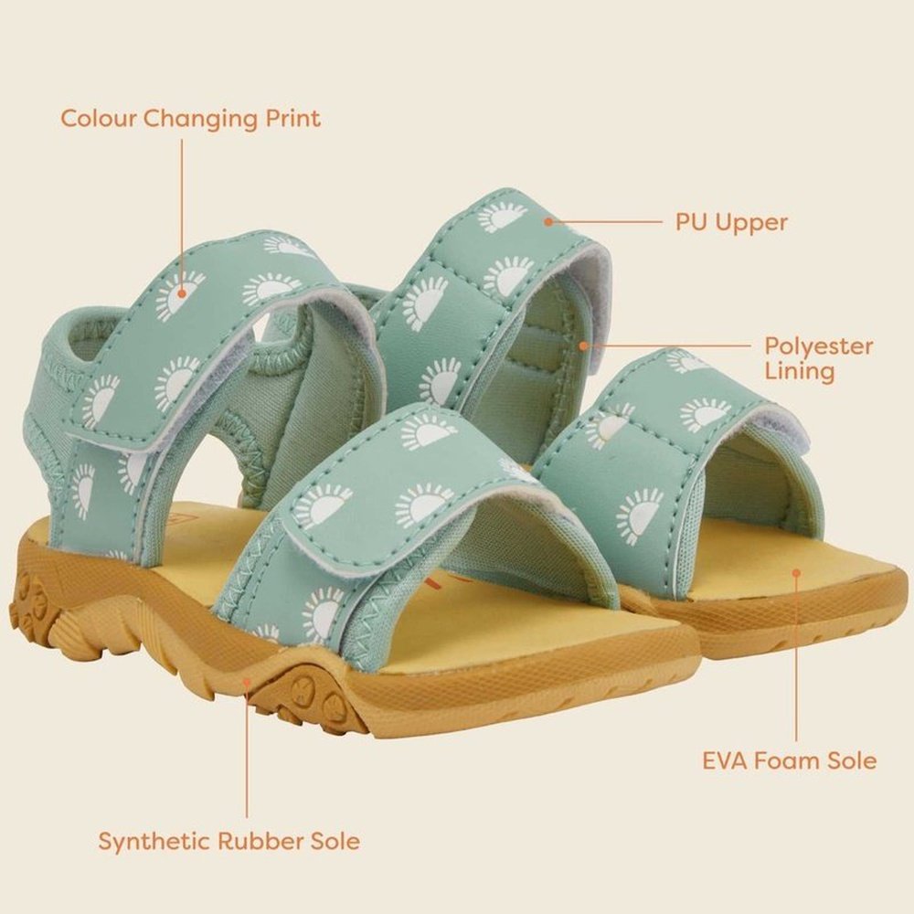 Grass & Air Colour Change Sandals - Pistachio 
