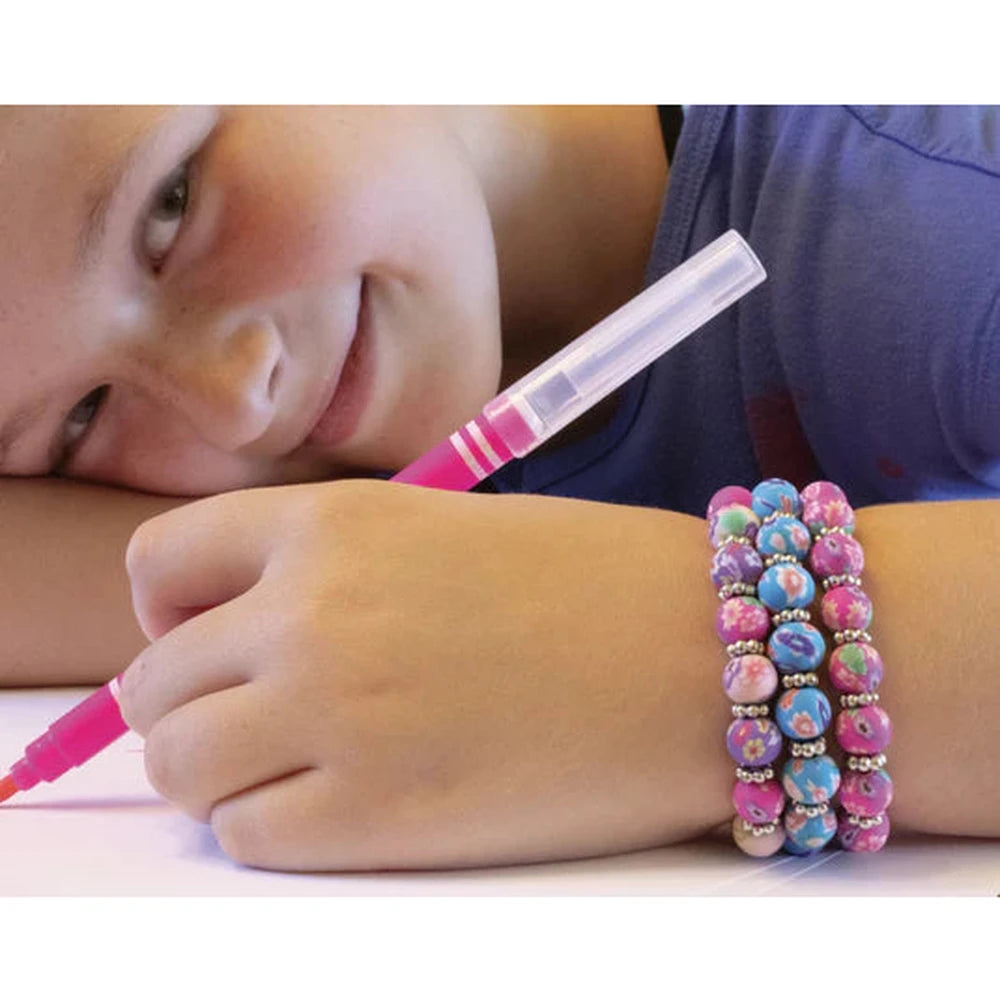 Kids Clay Bead Bracelet With Heart Charm - Various 2