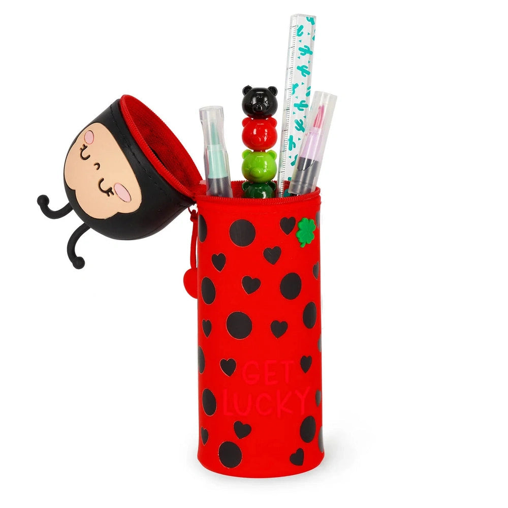 2-in-1 Silicone Pencil Case - Ladybug 2