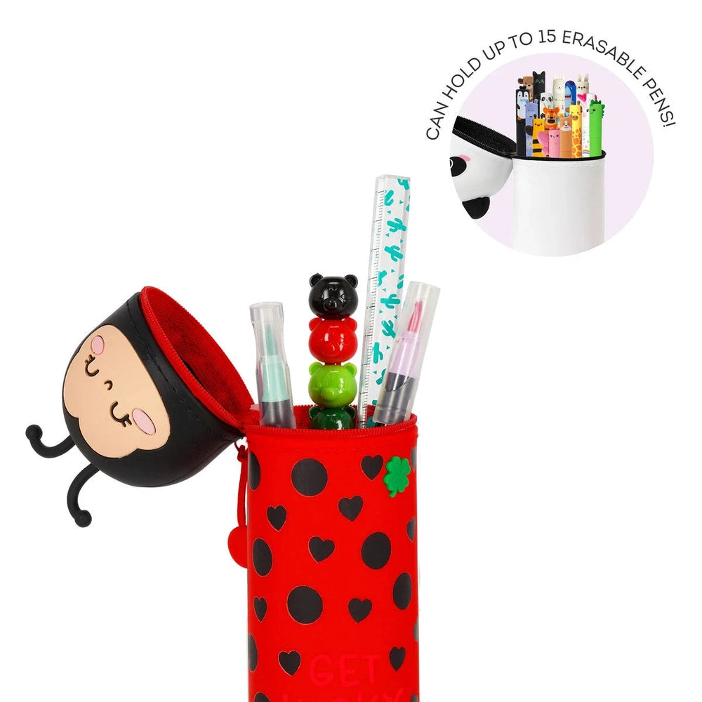 2-in-1 Silicone Pencil Case - Ladybug 3