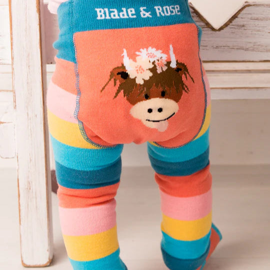 Bonnie Highland Cow Knitted Leggings 1