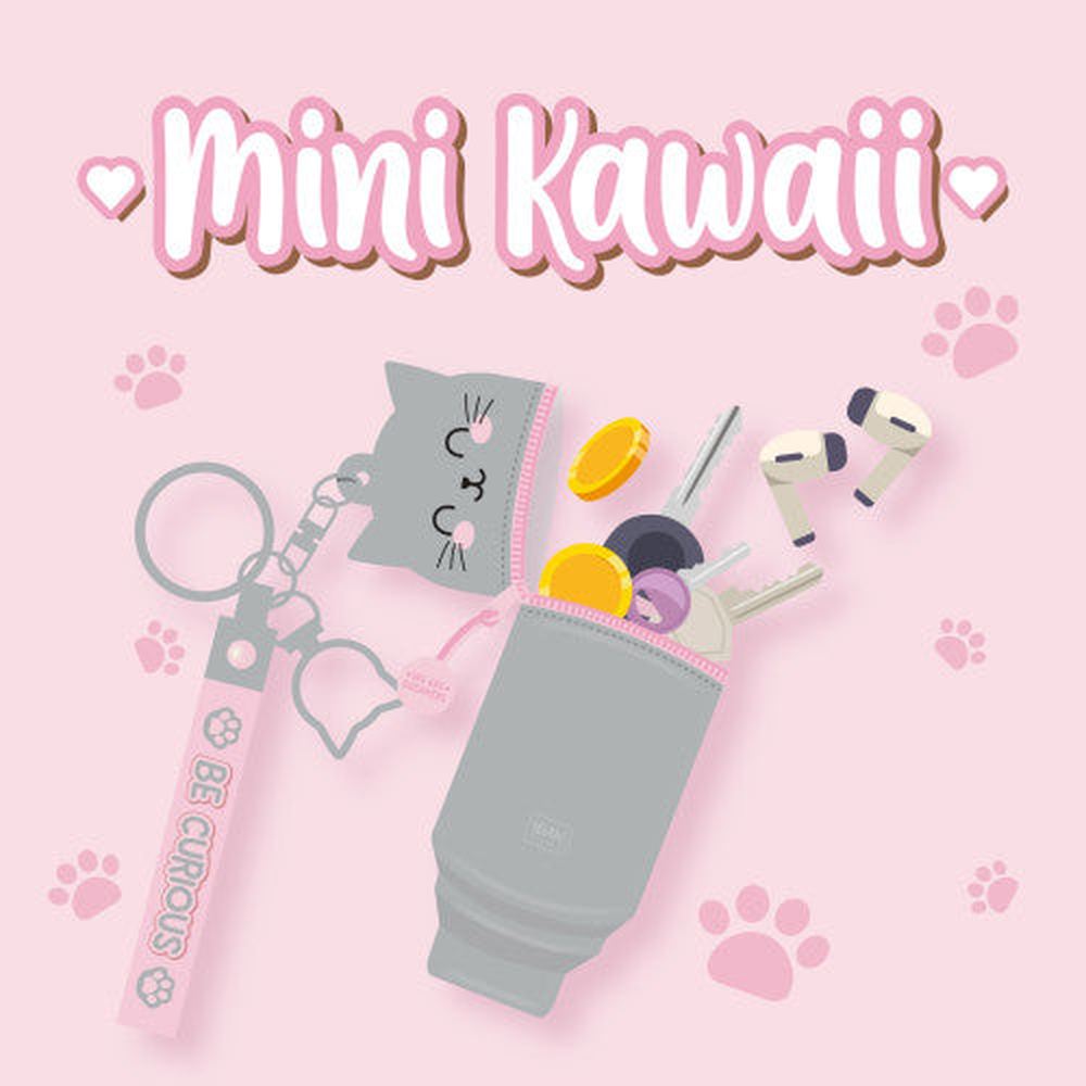 Mini Kawaii - Coin Purse With Key Ring - Kitty 2