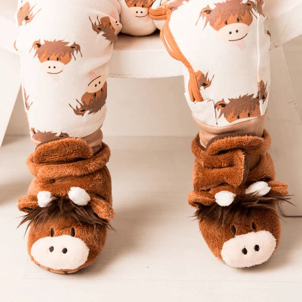 Neutral Highland Cow Booties 3
