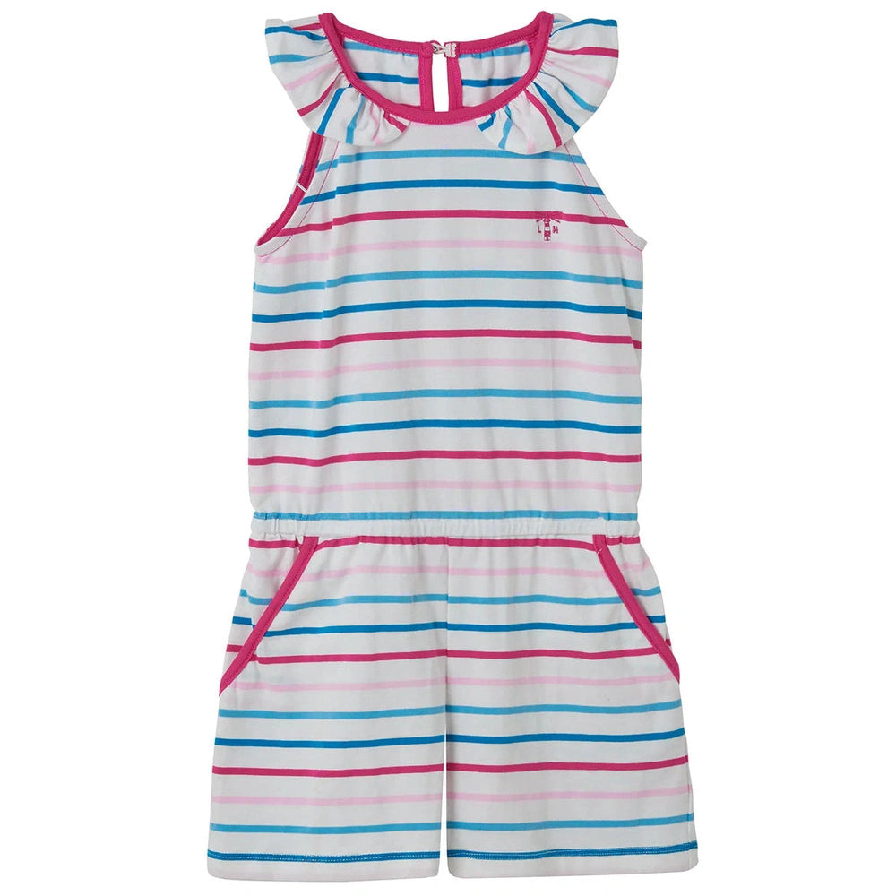 Penelope Stripe Playsuit - Teal / Pink 1