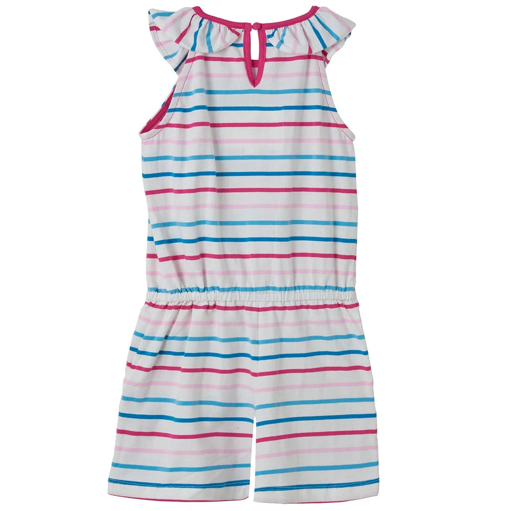 Penelope Stripe Playsuit - Teal / Pink 2