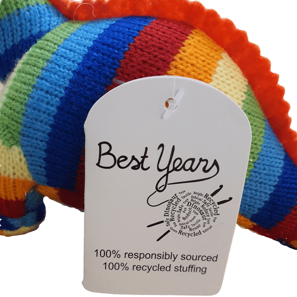 Knitted Stegosaurus Soft Toy or Rattle 4