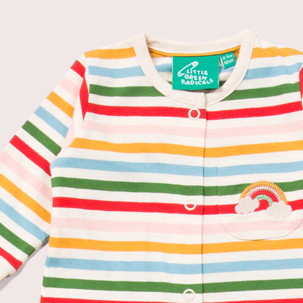 Rainbow Striped Babygrow 3