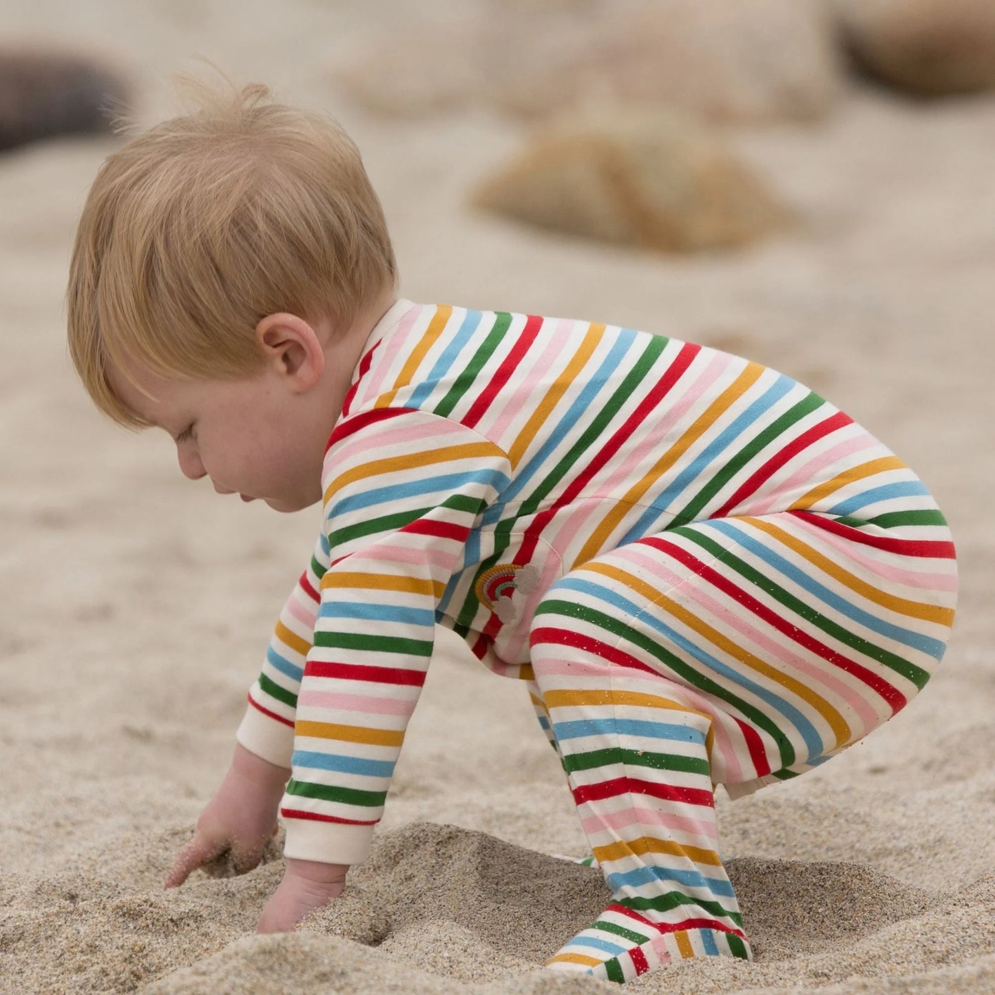 Rainbow Striped Babygrow 2