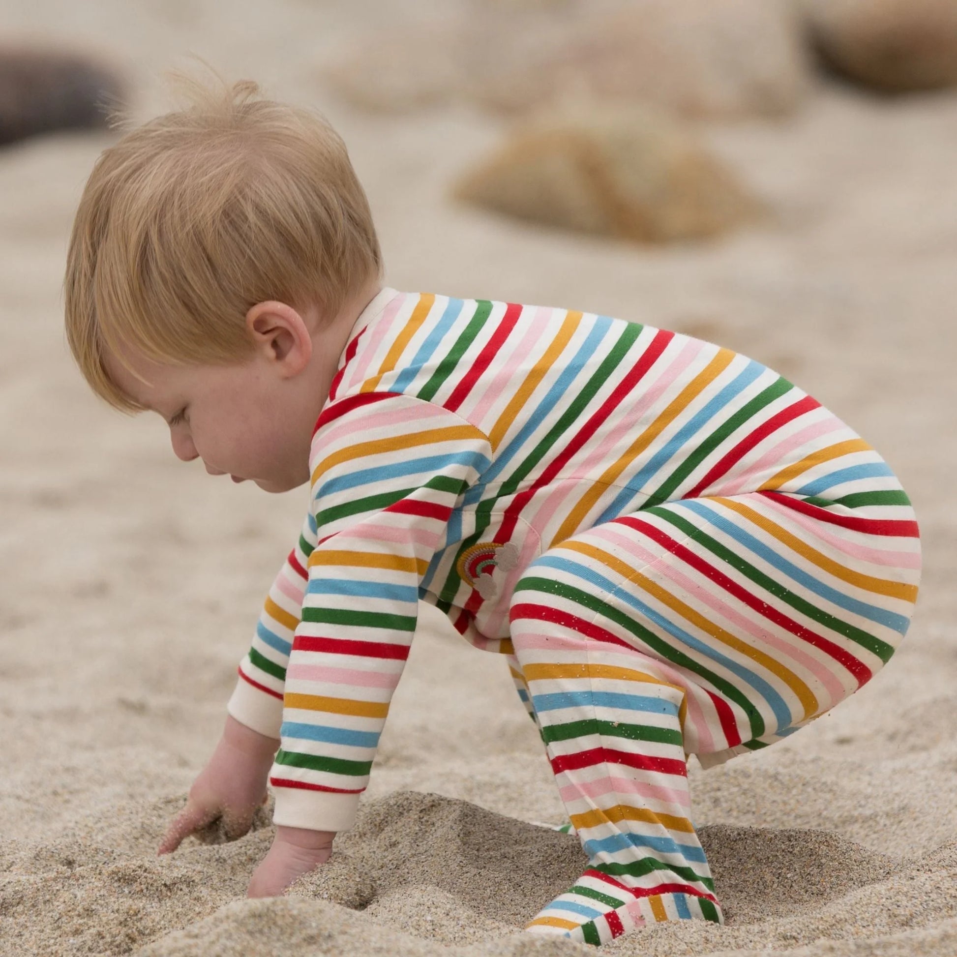 Rainbow Striped Babygrow 2