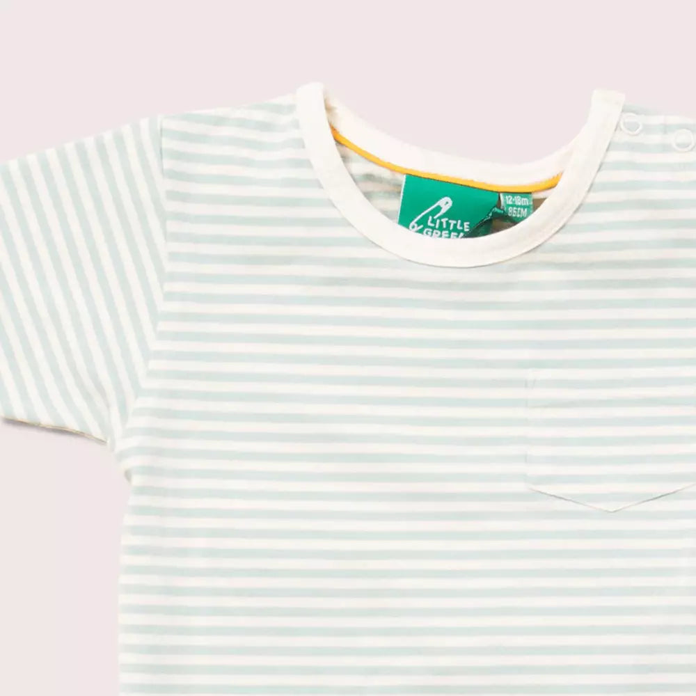 Little Green Radicals Blue Striped Short Sleeve T-Shirt 