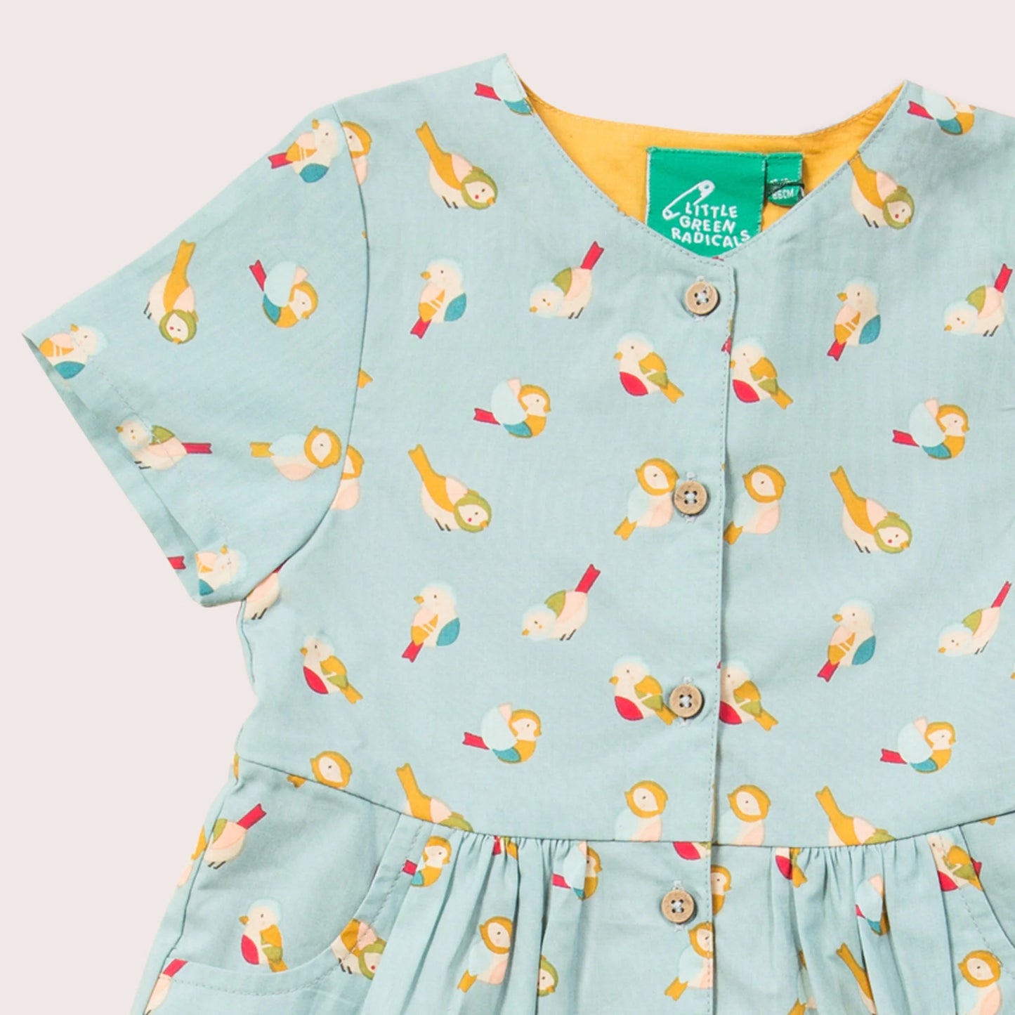 Rainbow Birds Button Through Dress