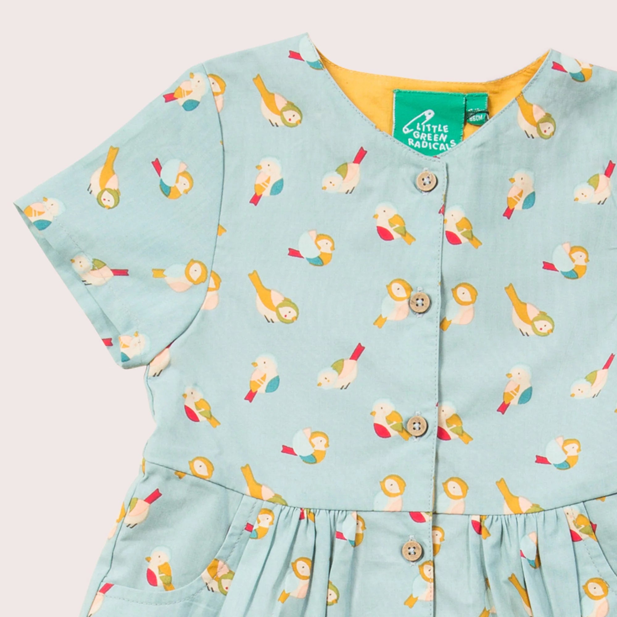 Rainbow Birds Button Through Dress 4