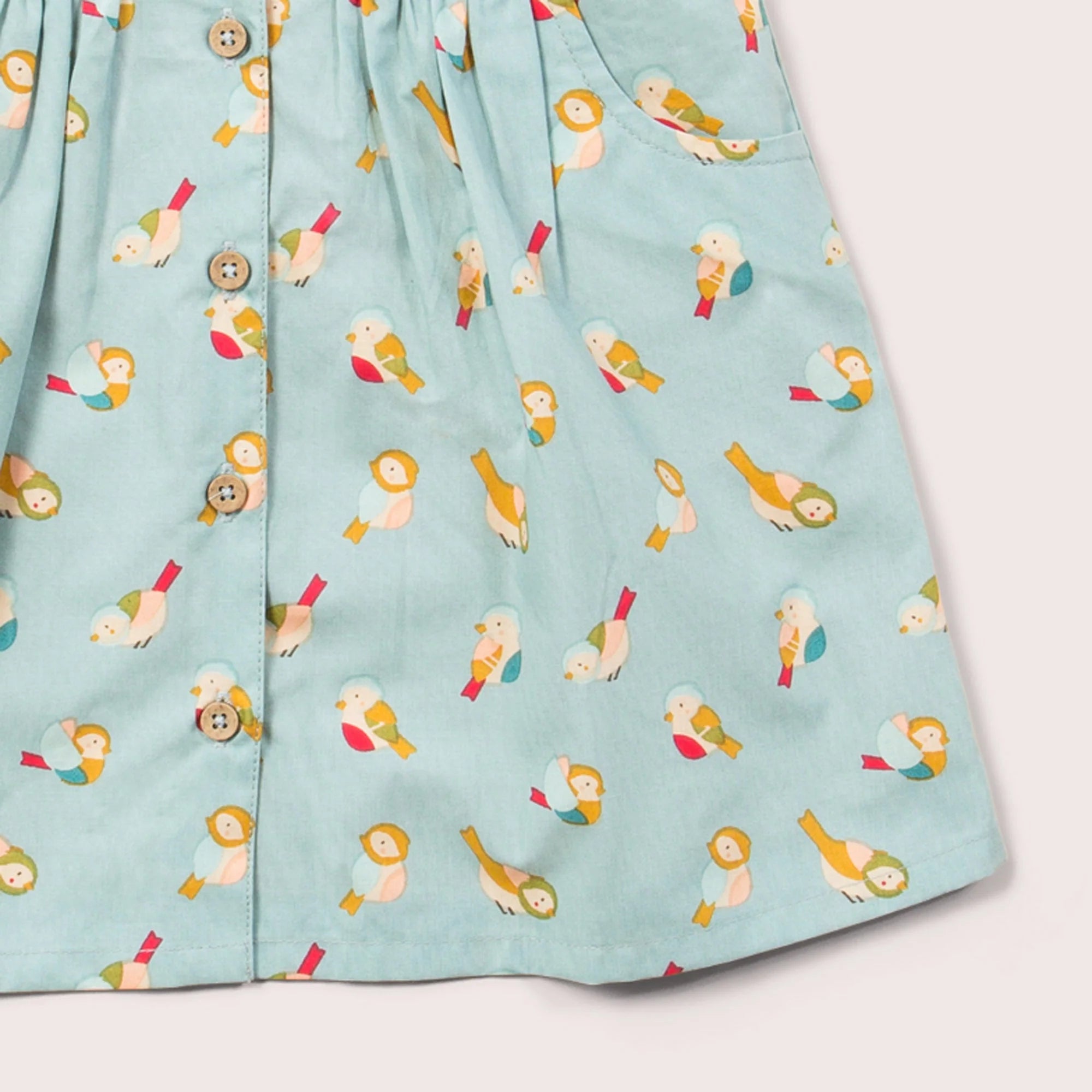 Rainbow Birds Button Through Dress 3