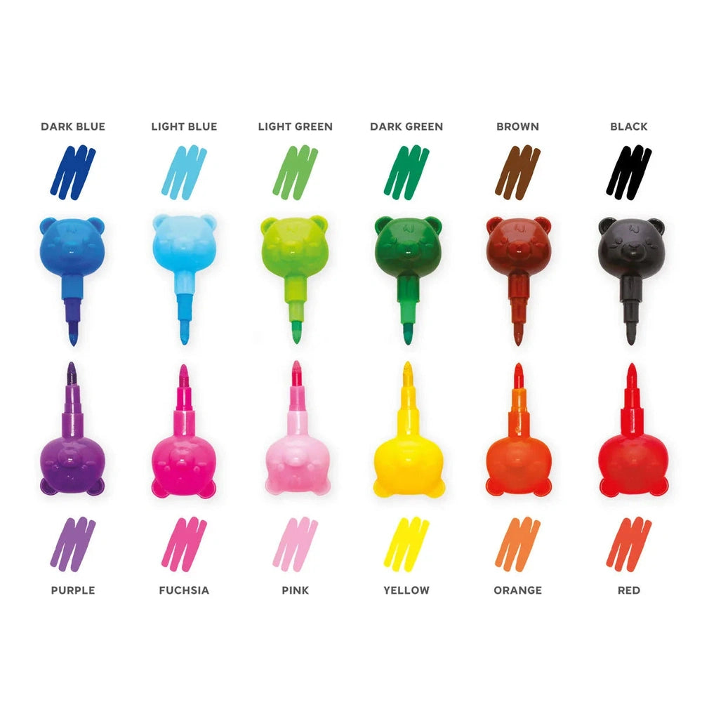 12 Stackable Crayons - Dream In Colour - Teddy Bear 3