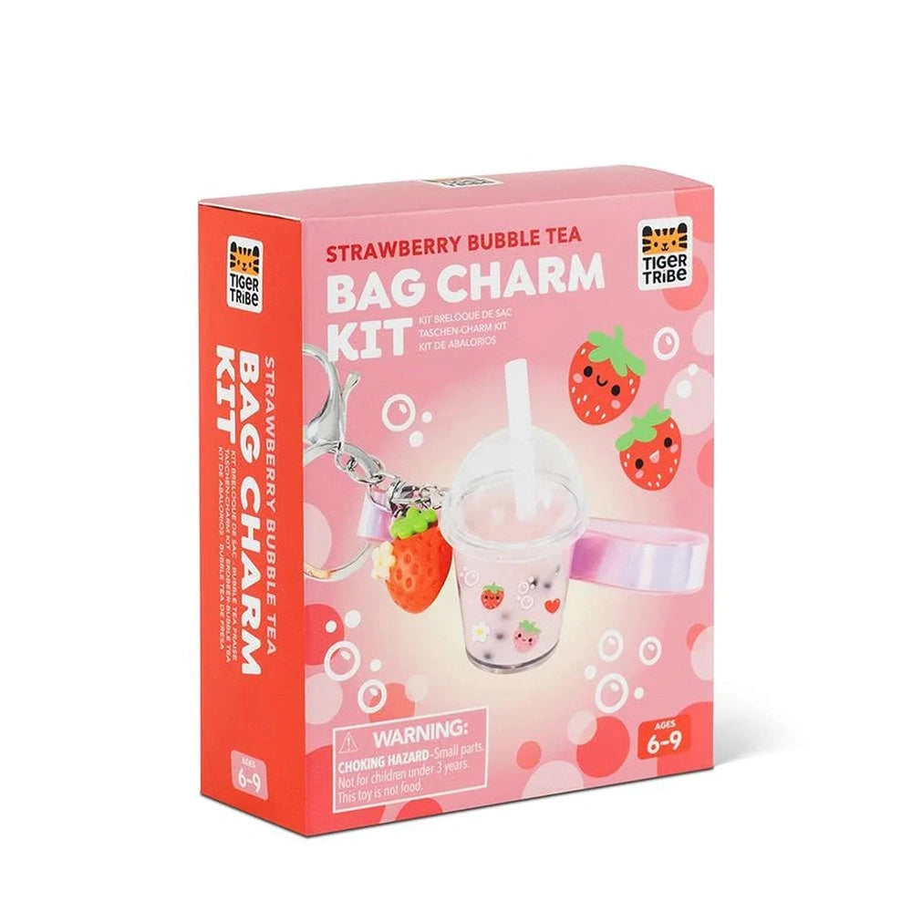 Strawberry Bubble Tea Bag Charm Craft Kit 1