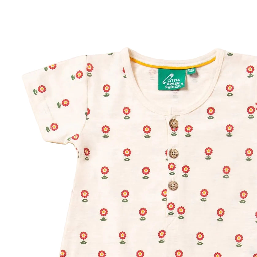 Red Flowers Organic Summer Romper 2