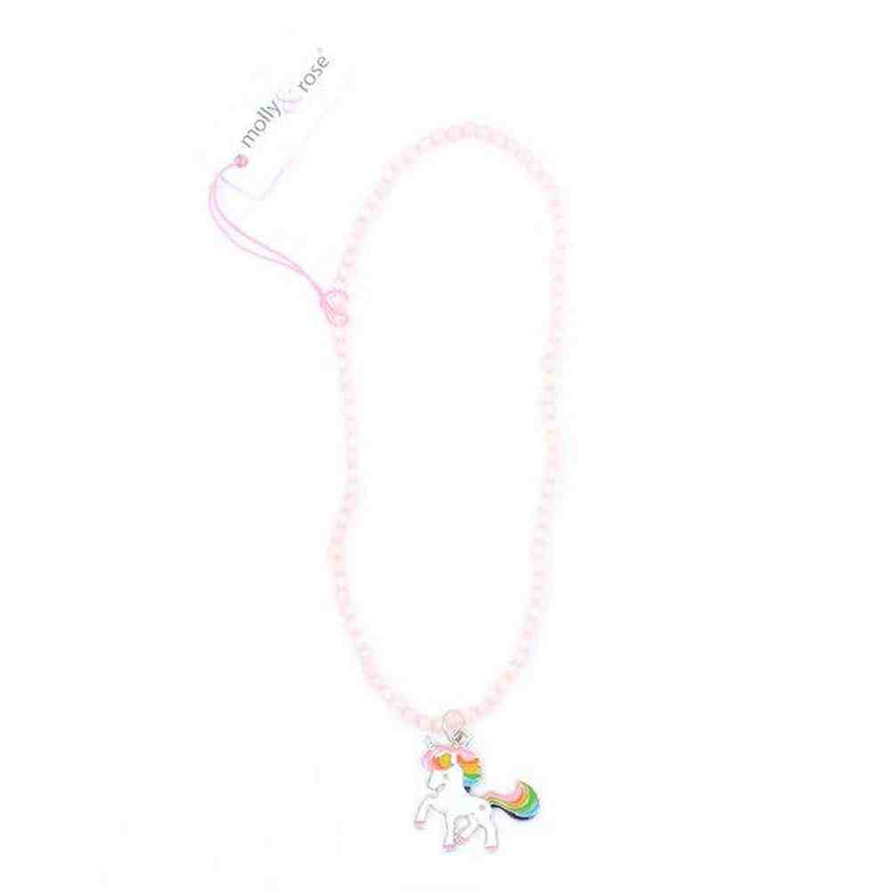 Beaded Necklace with Unicorn Pendant 2