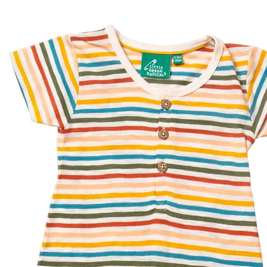 Cream Rainbow Organic Summer Romper 4